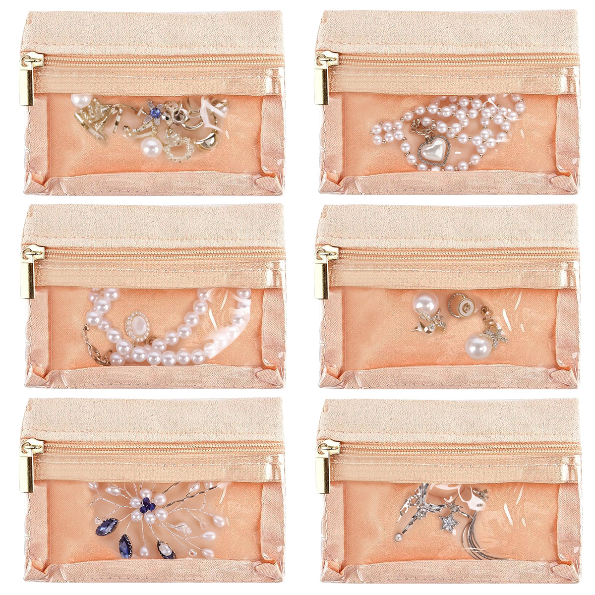 MAYCREATE 6Pcs Jewellery Organisers Pouch Travel Ziplock Jewellery Organisers Small Velvet Jewellery Pouches for Storage Jewellery Pouch for Necklaces Bracelets Rings Earrings Brooches - Pink MAYCREATE 6Pcs Jewellery Organisers Pouch Travel Ziplock Jewellery Organisers Small Velvet Jewellery Pouches for Storage Jewellery Pouch for Necklaces Bracelets Rings Earrings Brooches - Pink